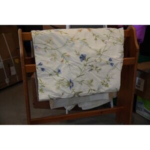 Laura Ashley Duvet Cover Full Queen Cream Floral Embroidered Cotton Excellent
